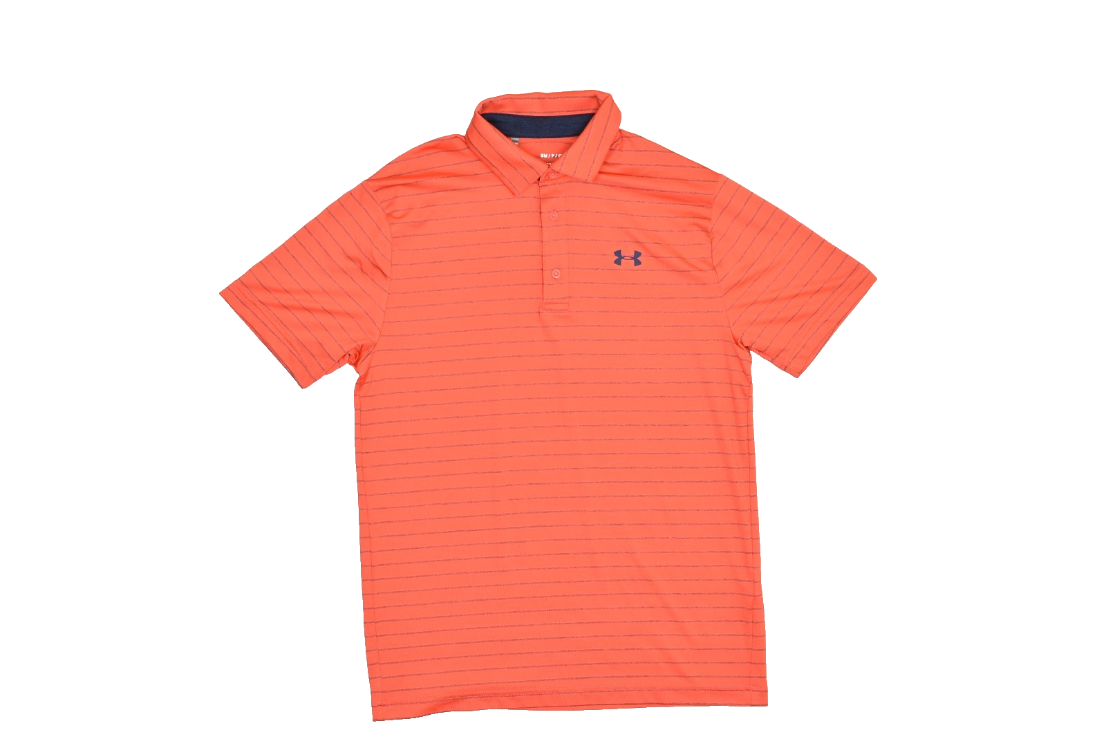 Under Armour Men's Playoff Polo Shirt Orange Striped Regular Size Small Playoff